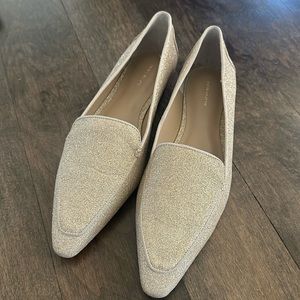 Ann Taylor flats, muted gold color with pointy toe
